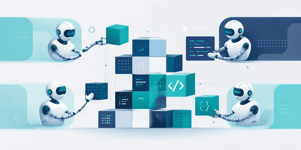 A modern developer workspace showing a comparison of four AI coding tools: Claude Code in a terminal, OpenAI Codex, Cursor IDE, and GitHub Copilot.